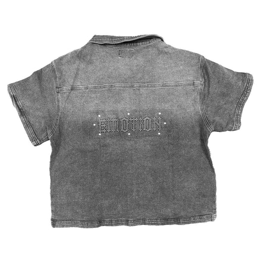 Mixed Emotion Paisley Denim Grey Shirt