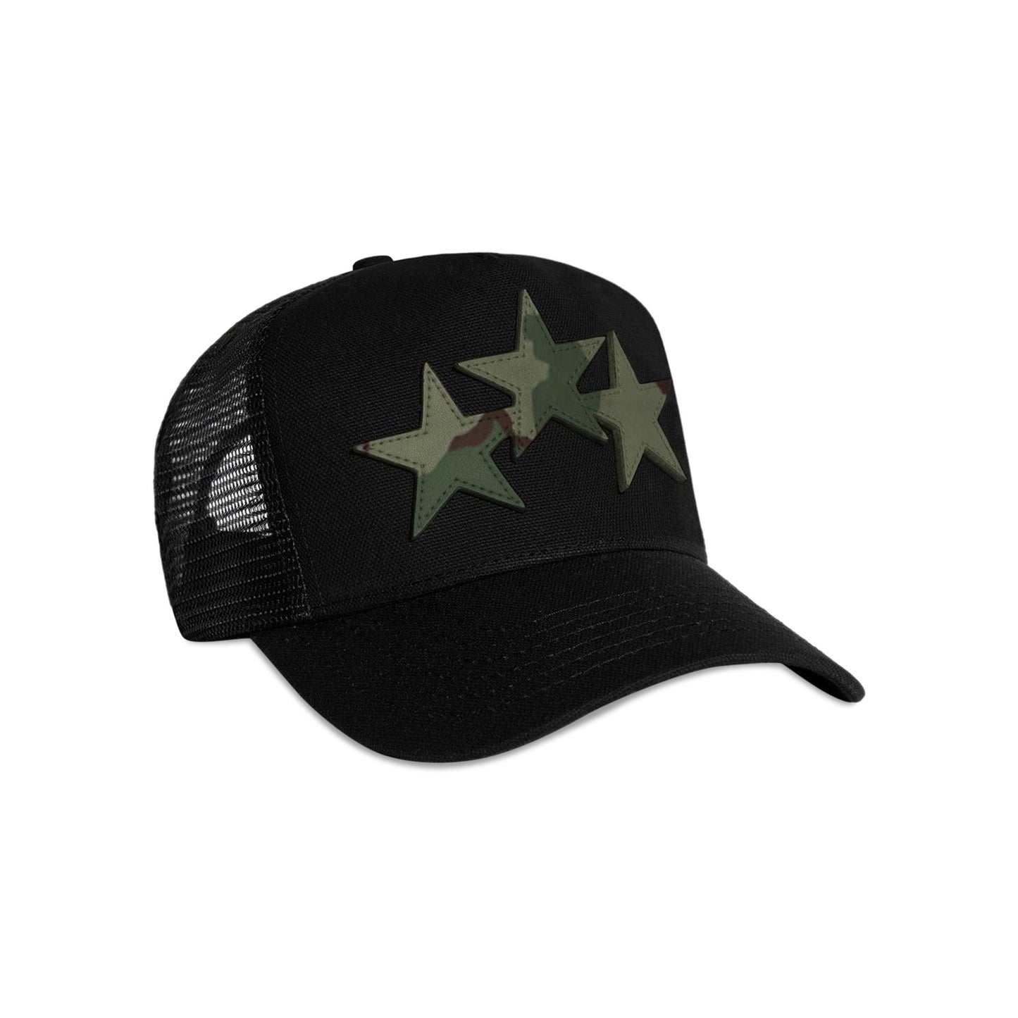 Amiri Three Star Trucker Hat 'Black/Camo'