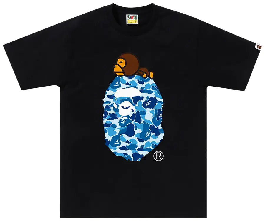 BAPE ABC Camo Milo On Big Ape Tee 'Black/Blue'