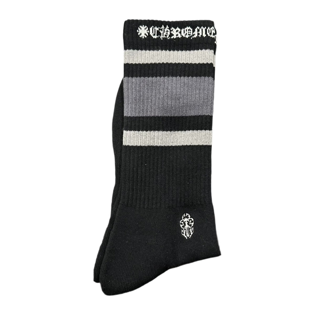 Chrome Hearts Stripe Socks Grey/Grey/Black