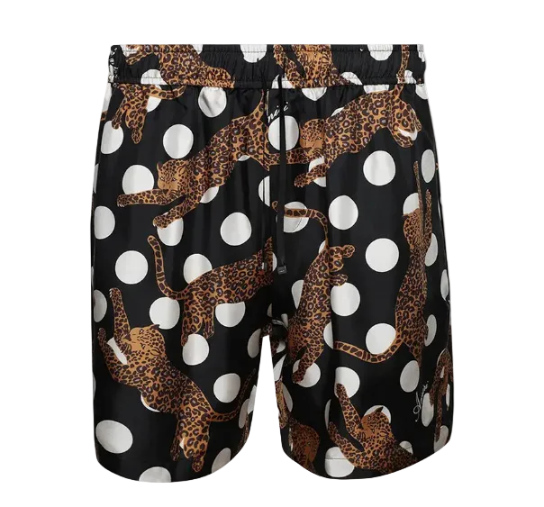 Amiri Leopard Polka Dots Silk Short 'Black'