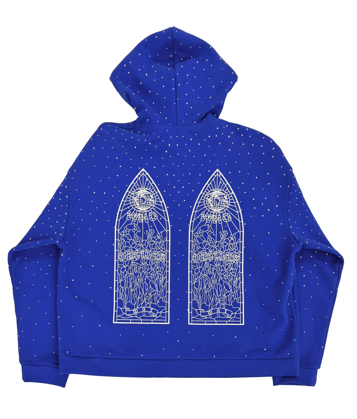 Who Decides War Rhinestone Hooded Pullover Blue (Pre-Owned)