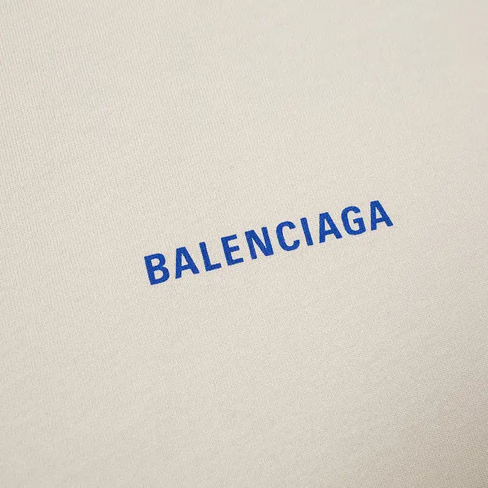 Balenciaga Badge Logo Tee 'Chalky White/Blue'