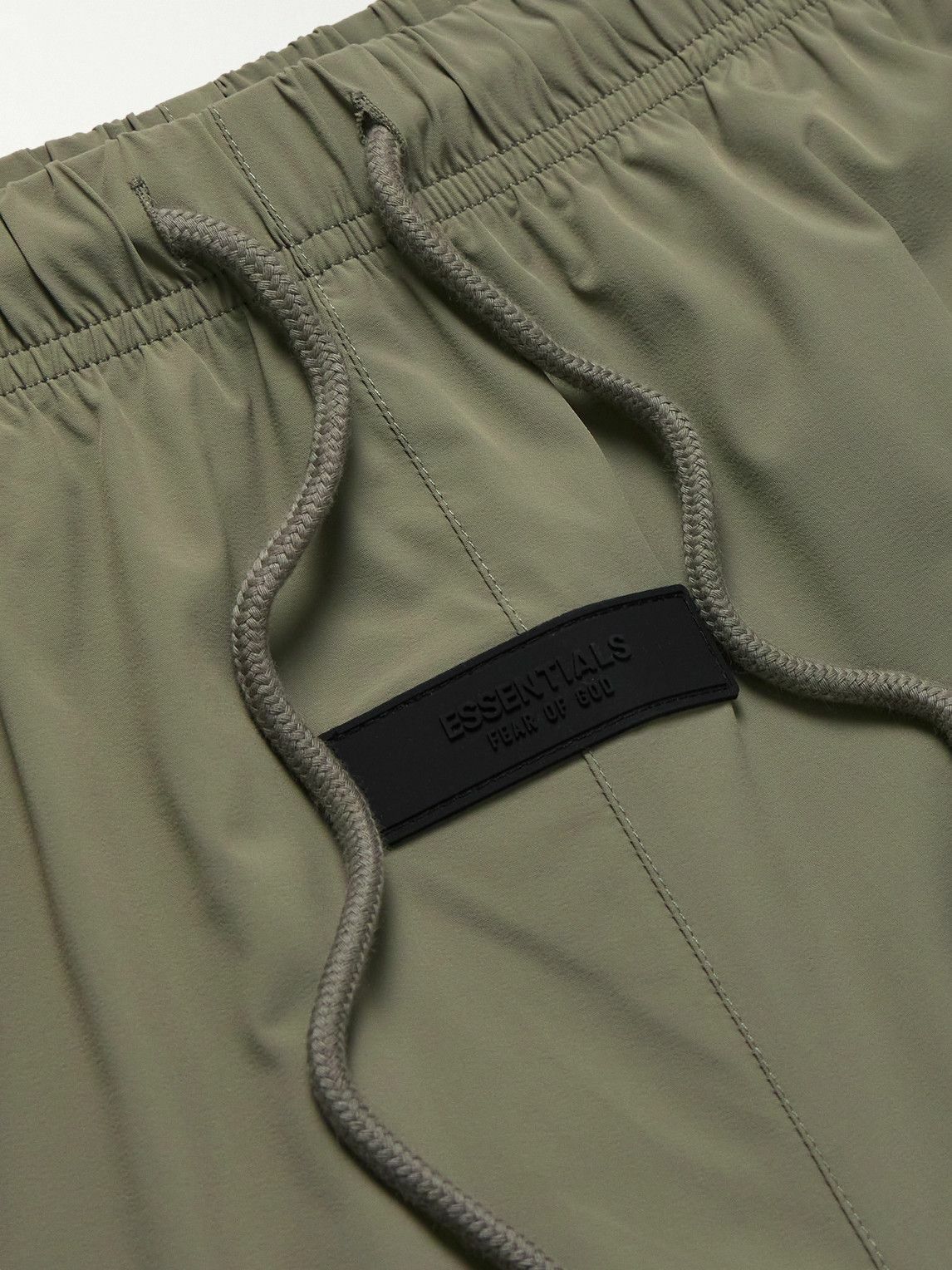 Fear Of God Essentials Straight Leg Logo Appliquéd Shell Drawstring Shorts 'Green'