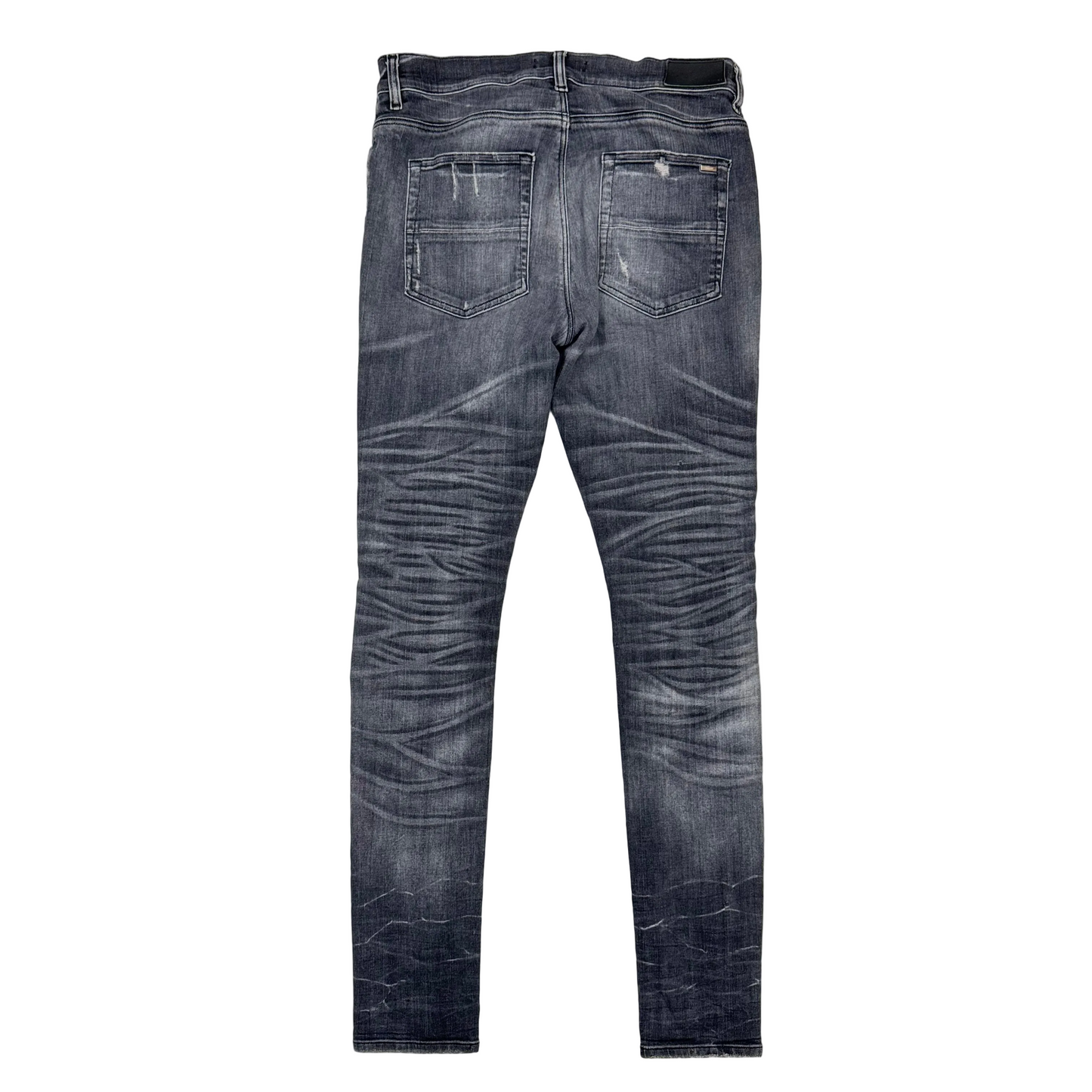 AMIRI Suede Mx1 Jean Storm Grey Black Patch (Pre-Owned)