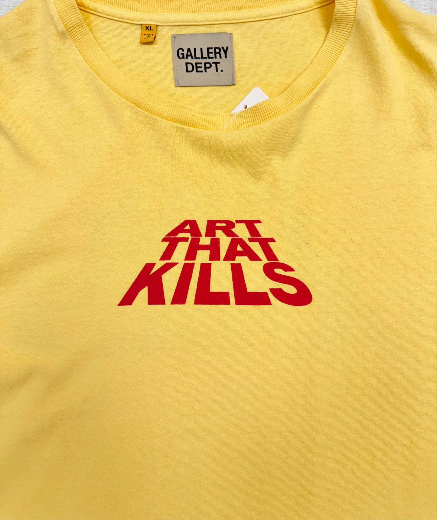 Gallery Dept. Art That Kills Stack Logo T-Shirt 'Yellow' (Pre-Owned)