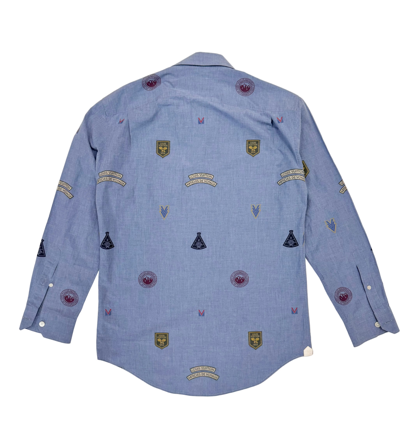 Louis Vuitton Regular Fit Classic Shirt With Stamps 'Blue' (Pre-Owned)