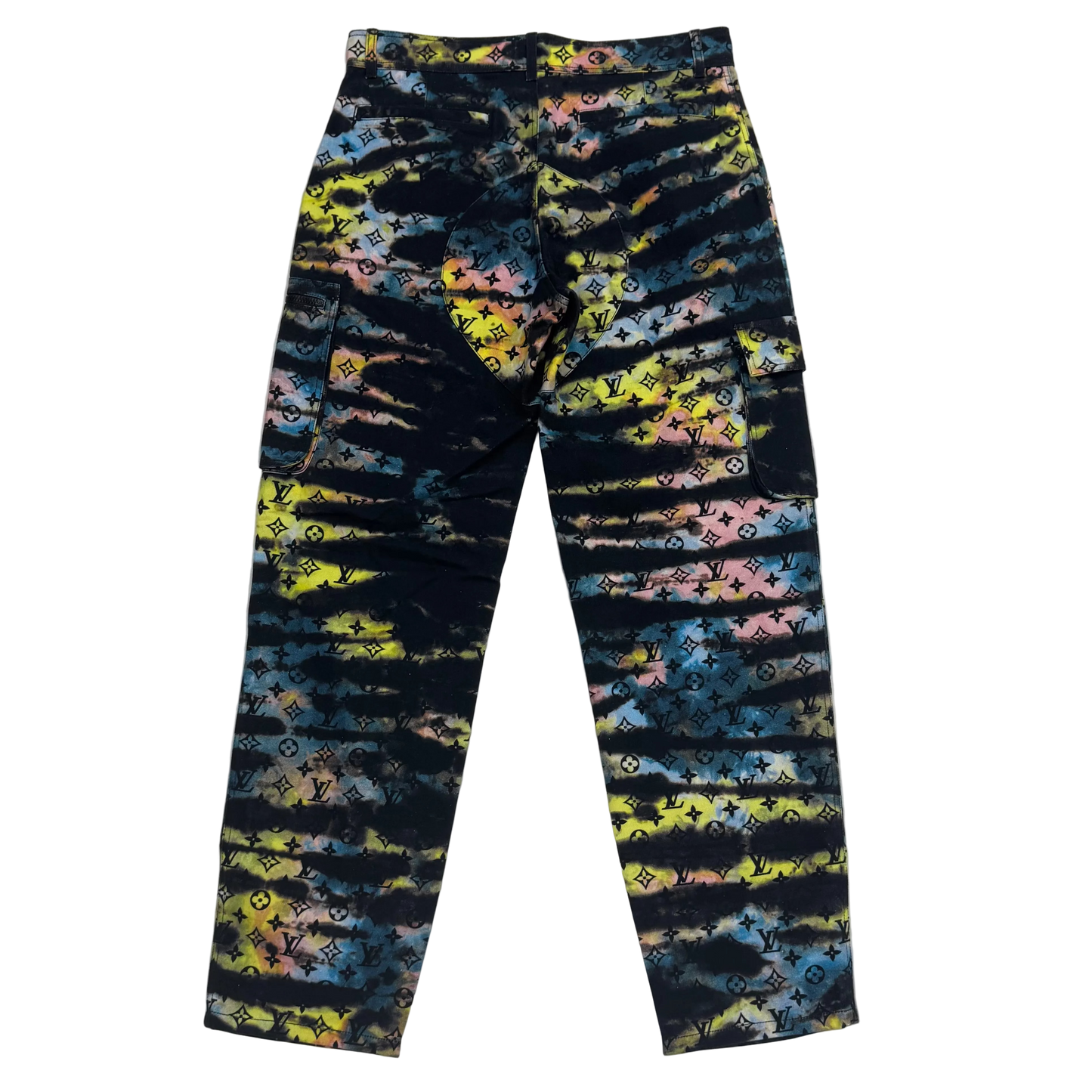 Louis Vuitton Printed Monogram Tie-Dye Cargo Denim Pant Multicolor (Pre-Owned)