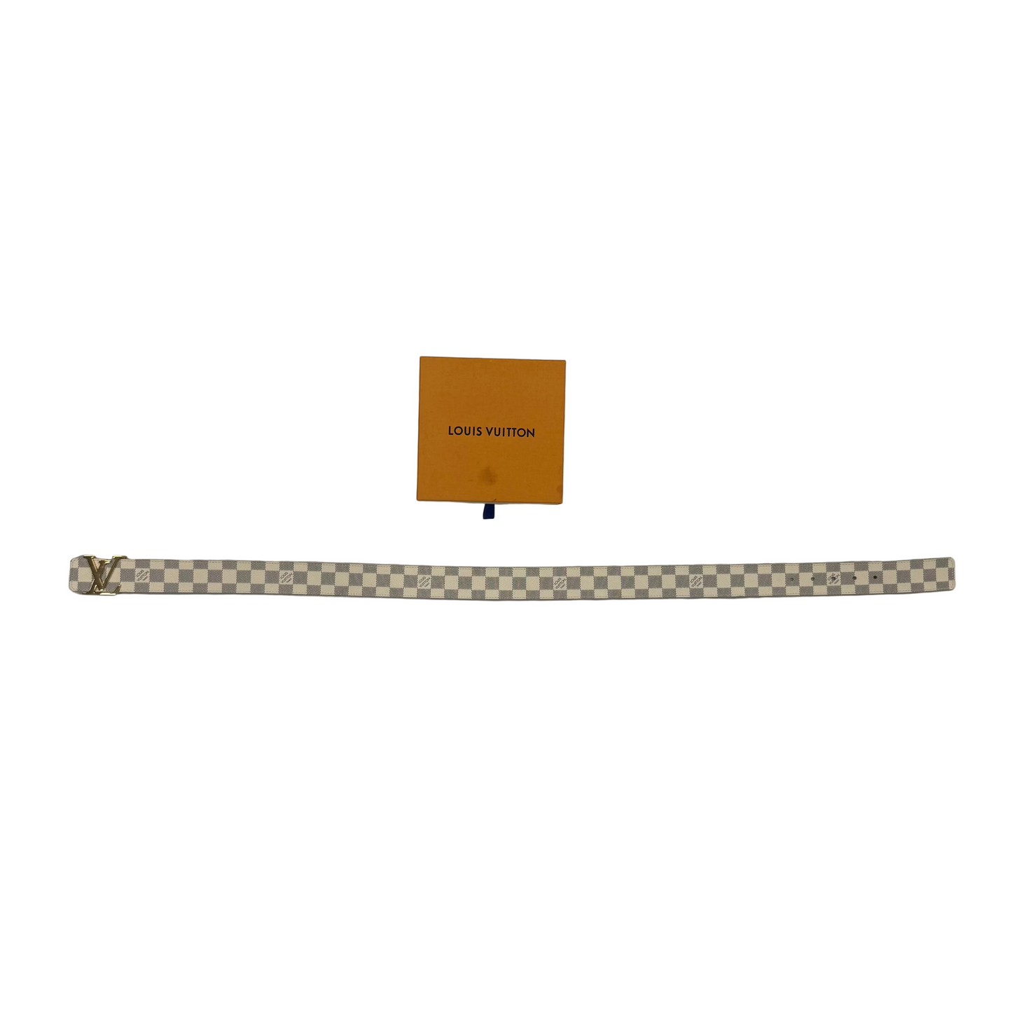 Louis Vuitton Belt Initiales Damier Azur Blue/White 90/36 (Pre-Owned)