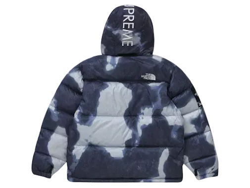 Supreme The North Face Bleached Denim Print Nuptse Jacket
