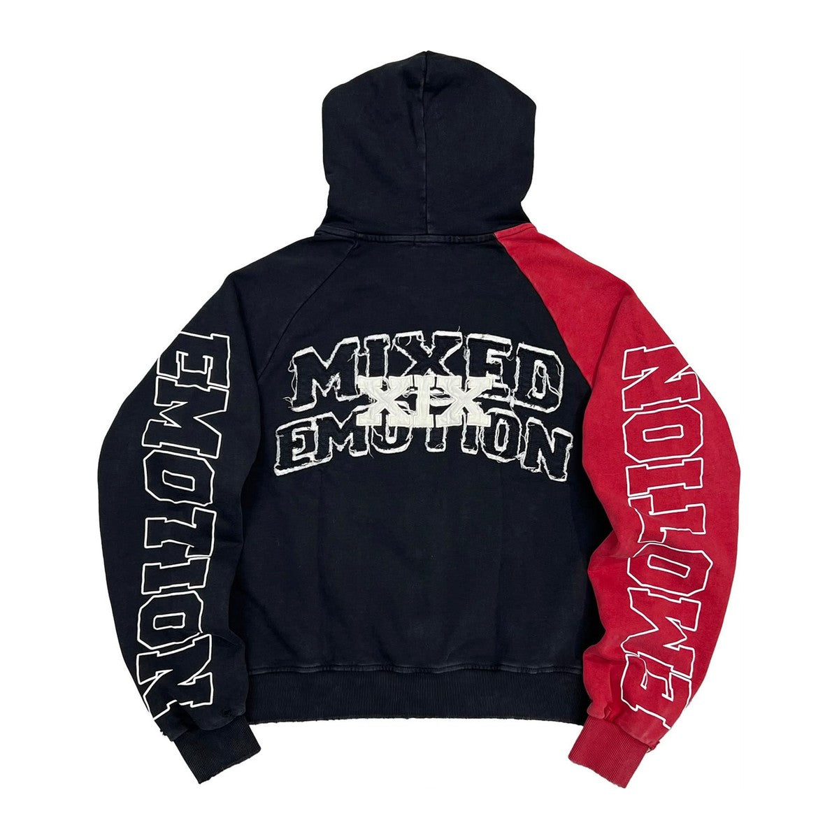 Mixed Emotion Red Split Decision Hoodie
