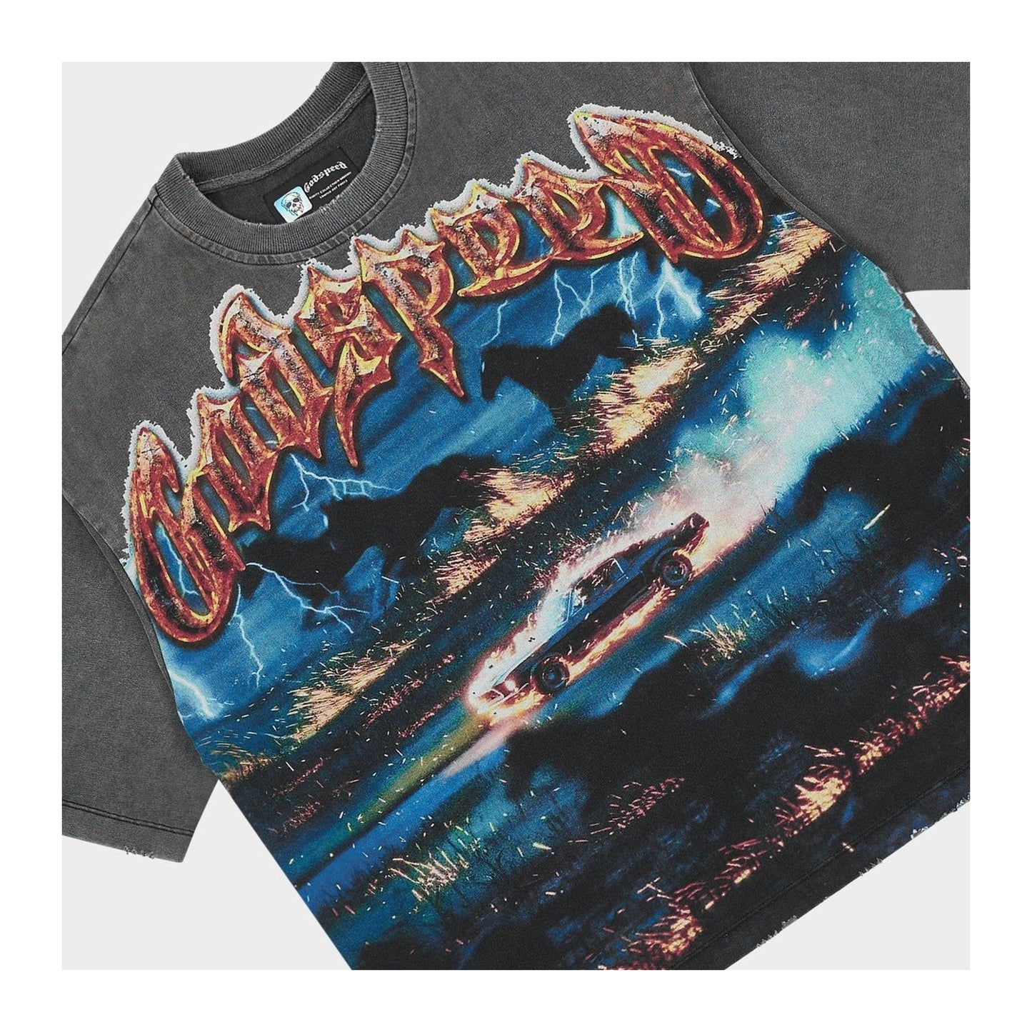 Godspeed Horsepower T-shirt 'Grey Wash'