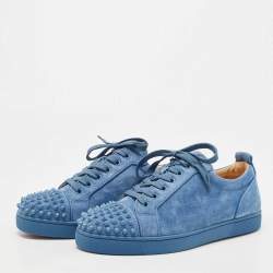 Christian Louboutin Blue Suede Louis Junior Spikes
