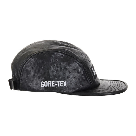 Supreme Ostrich Embossed Leather GORE-TEX Camp Cap Black
