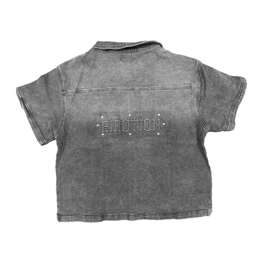 Mixed Emotion Paisley Denim Grey Shirt