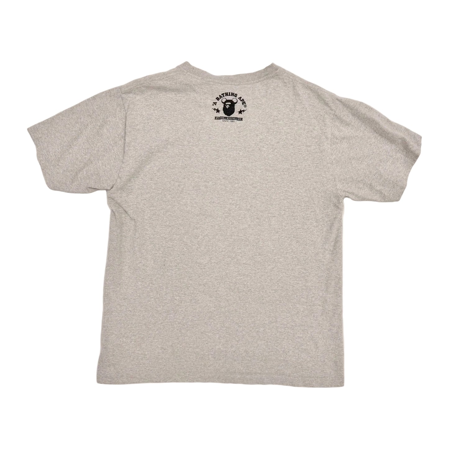 Bape Bearbrick ABC Blue Camo Shark Face Bear Tee Grey (Pre-Owned)
