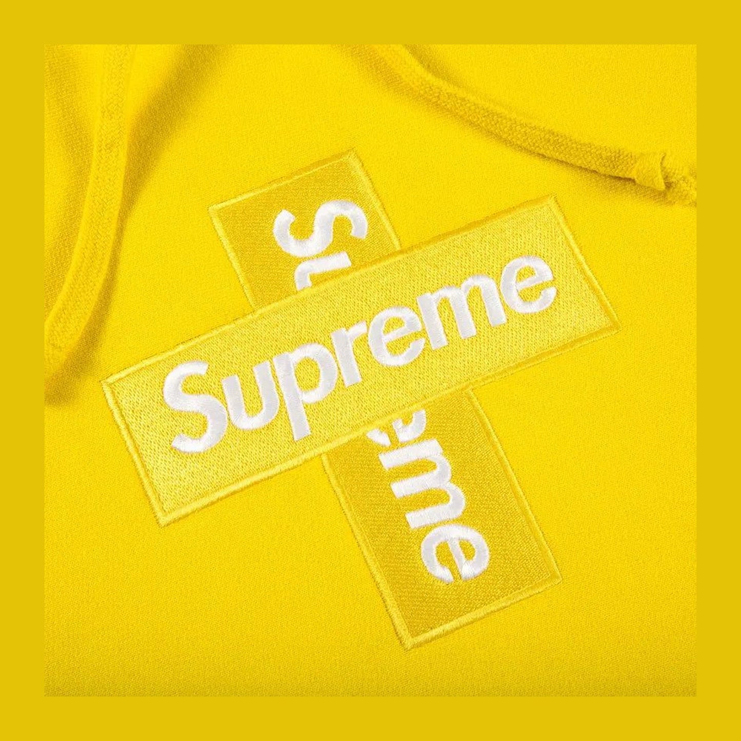 Supreme Cross Box Logo Hooded Sweatshirt 'Lemon'