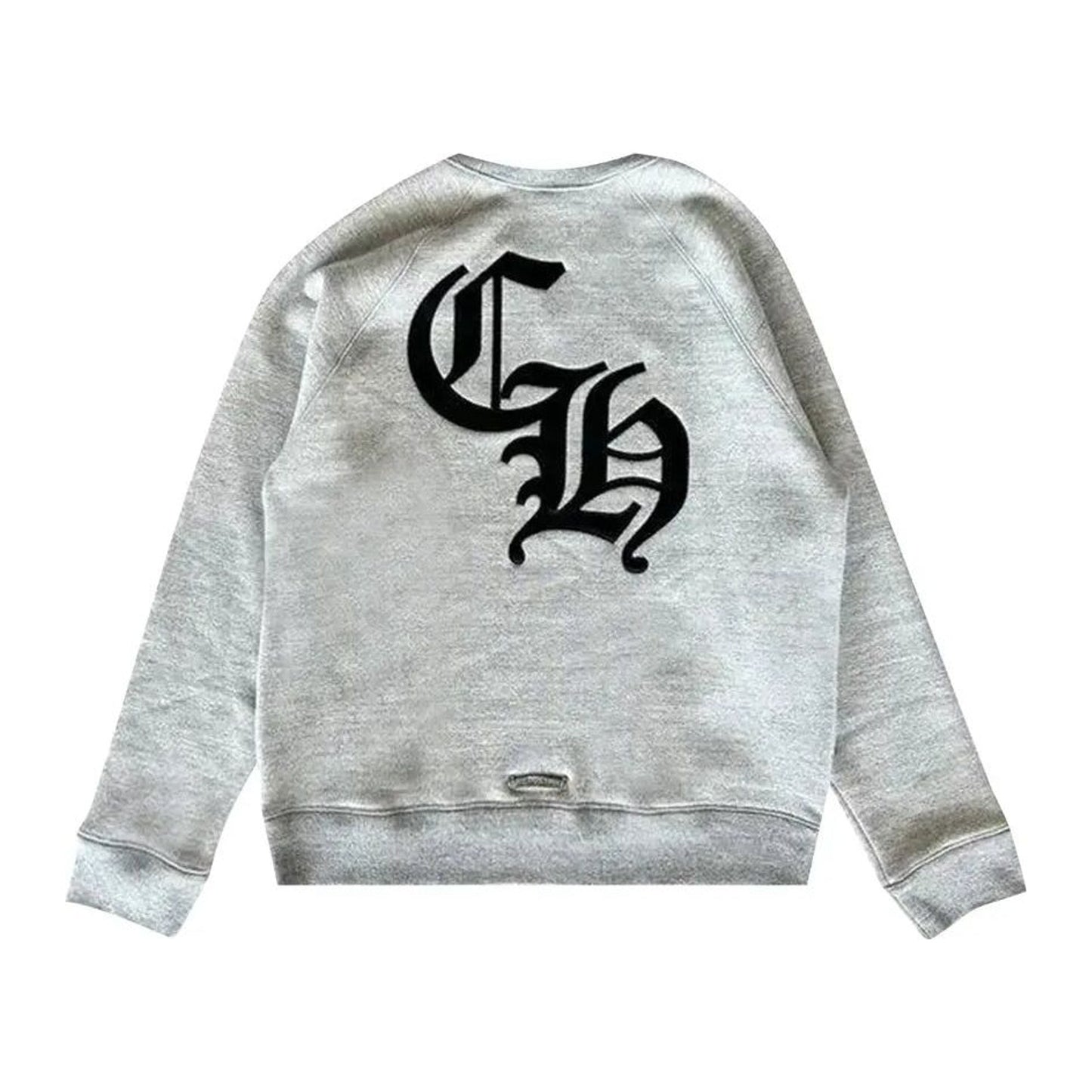 Chrome Hearts CH Logo Cross Leather Patch Grey Sweatshirt