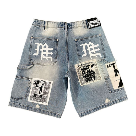 Mixed Emotion Blue AI Denim Shorts