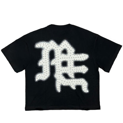 Mixed Emotion Black End Rhinestone Tee