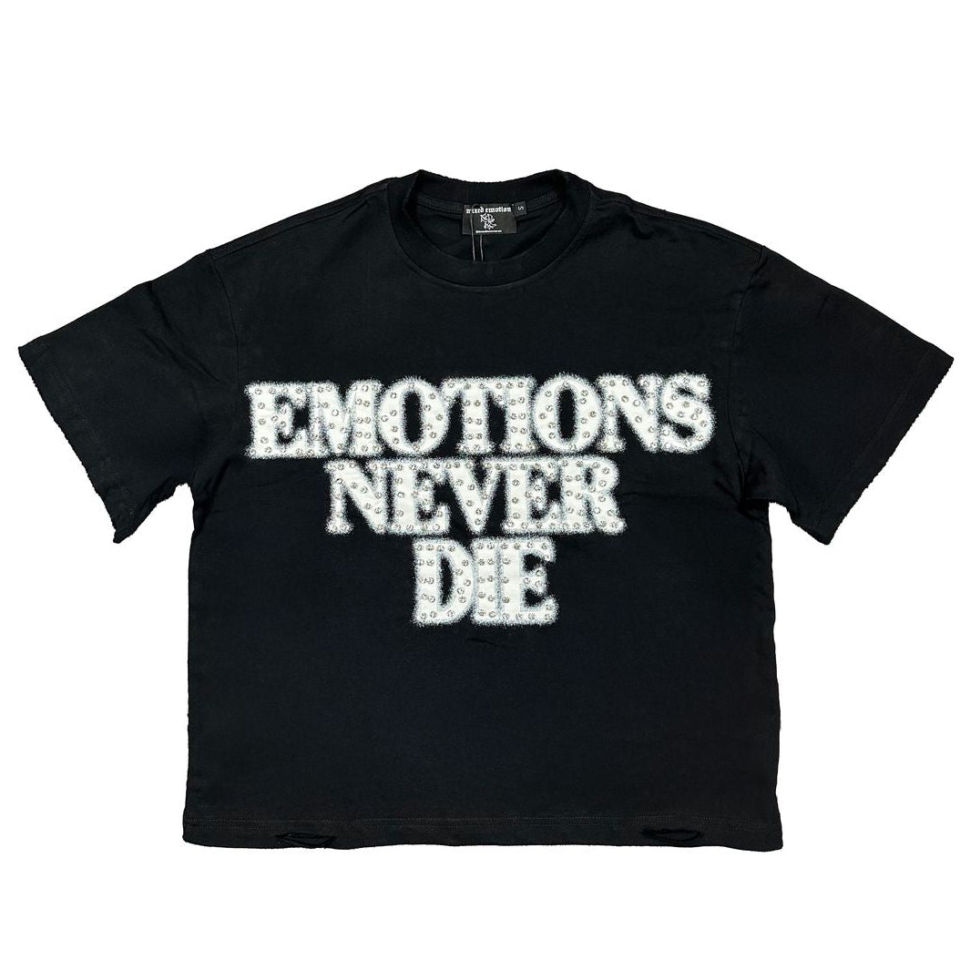 Mixed Emotion Black End Rhinestone Tee