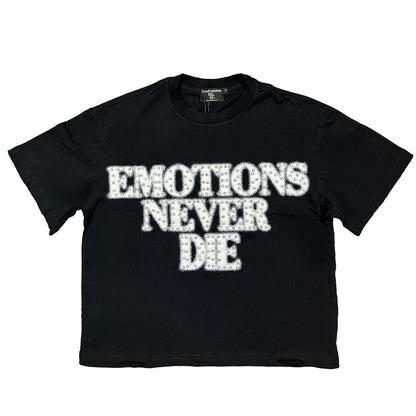 Mixed Emotion Black End Rhinestone Tee