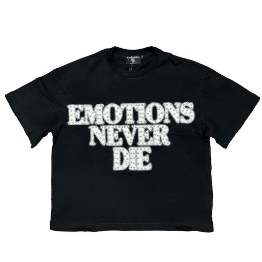 Mixed Emotion Black End Rhinestone Tee