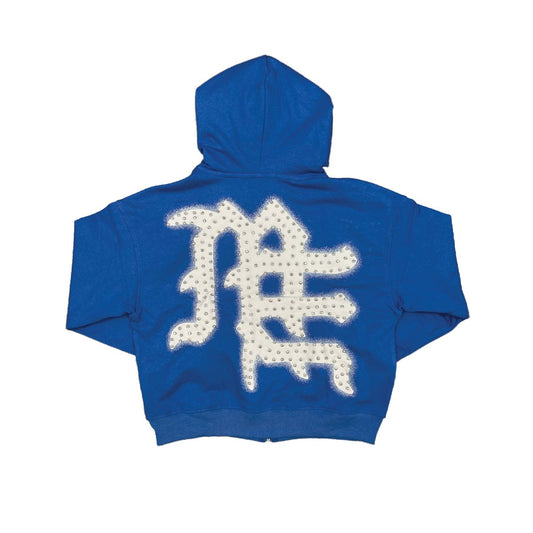 Mixed Emotion Blue End Rhinestone Hoodie