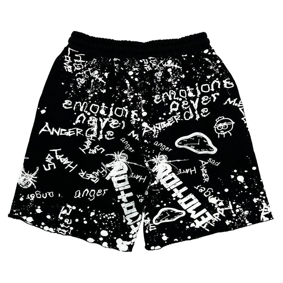 Mixed Emotion Black Graffiti Shorts