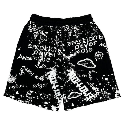 Mixed Emotion Black Graffiti Shorts
