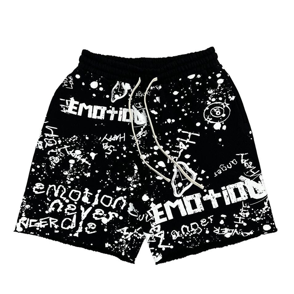Mixed Emotion Black Graffiti Shorts