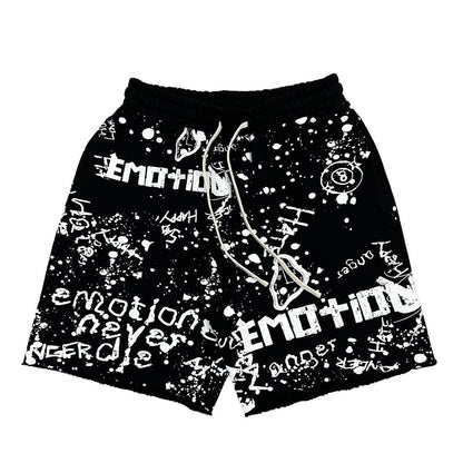 Mixed Emotion Black Graffiti Shorts