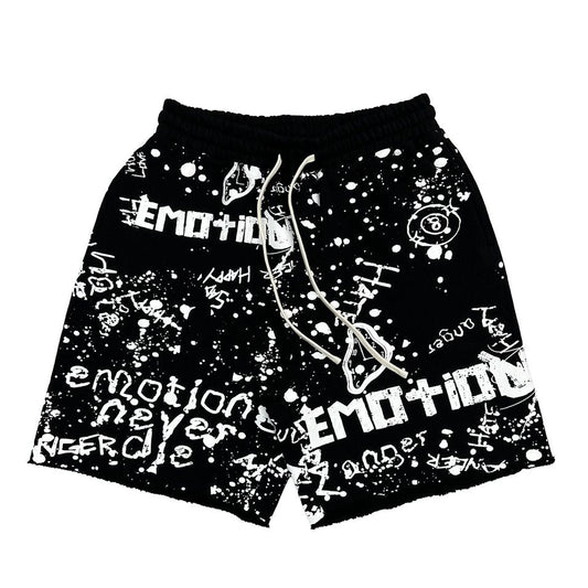 Mixed Emotion Black Graffiti Shorts