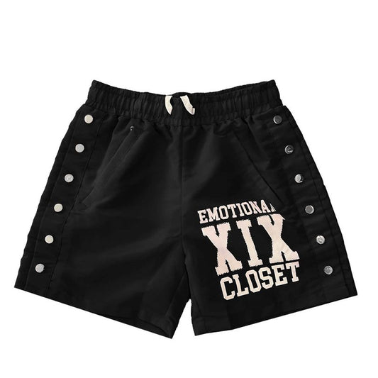 Mixed Emotion Black Backyard Nylon Shorts