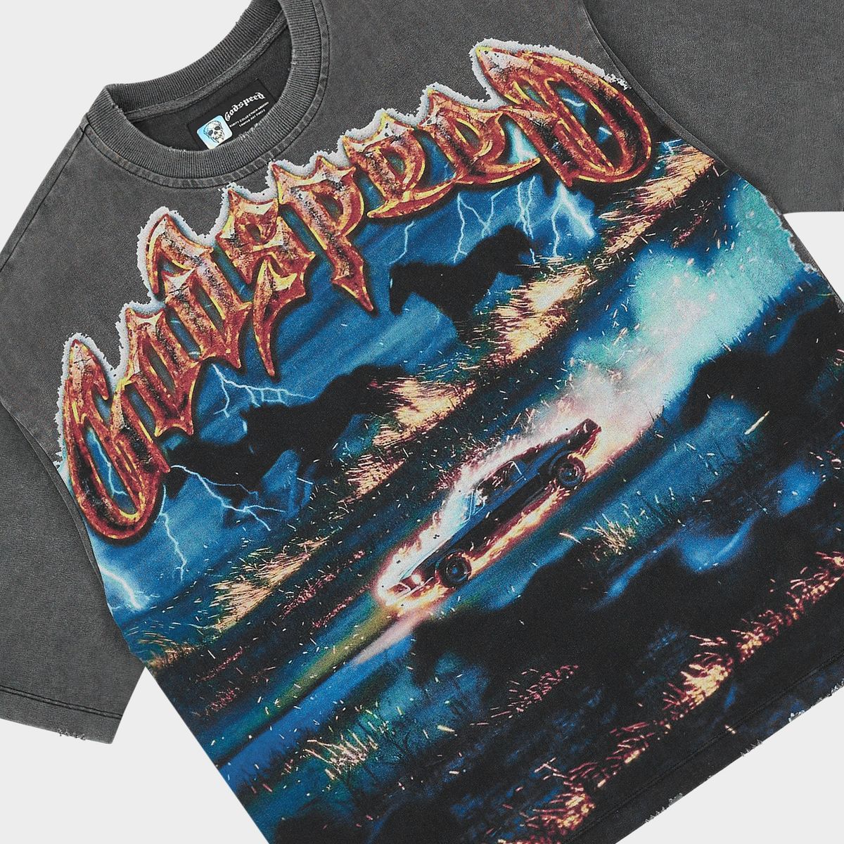 Godspeed Horsepower T-shirt 'Grey Wash'