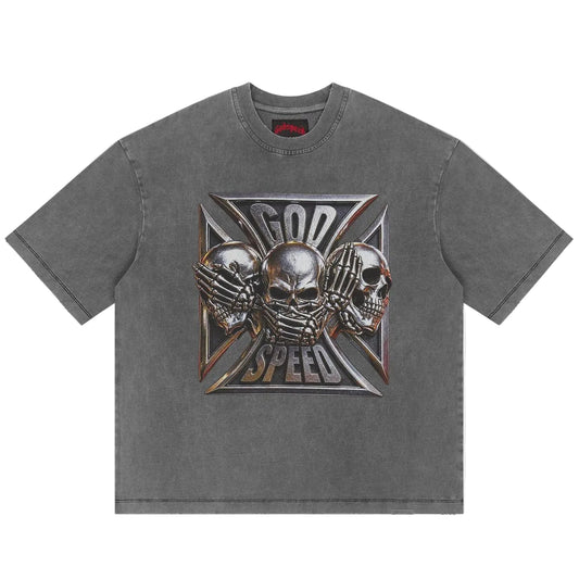 Godspeed Omerta T-Shirt 'Grey Wash'
