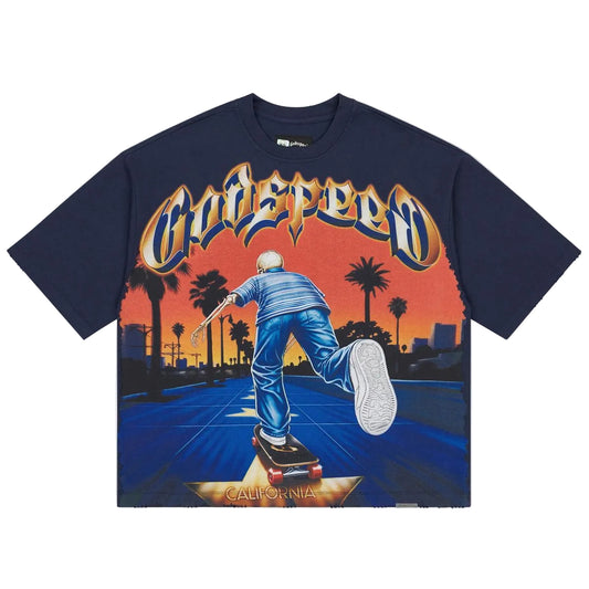 Godspeed Kick Push T-Shirt 'Navy'