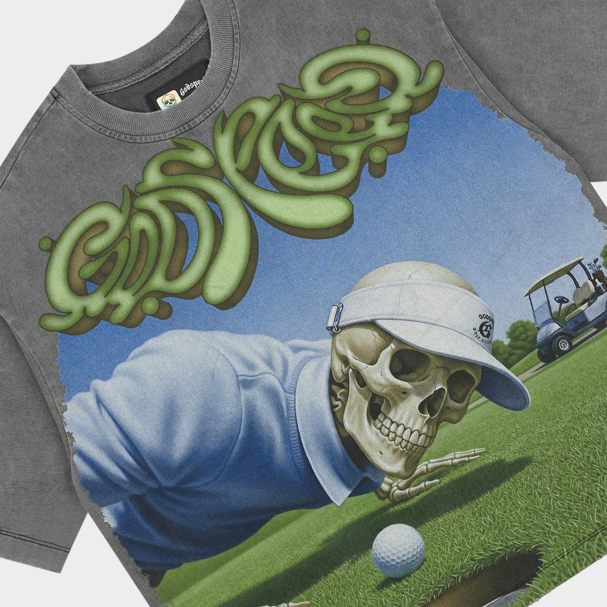 Godspeed Green Reaper T-Shirt 'Grey Wash'