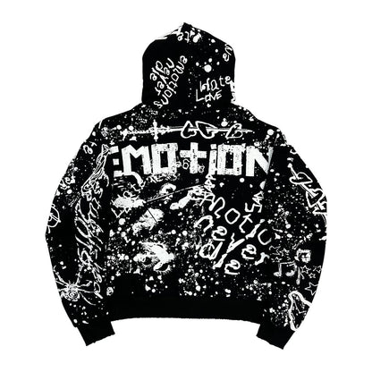 Mixed Emotion Black Graffiti Hoodie