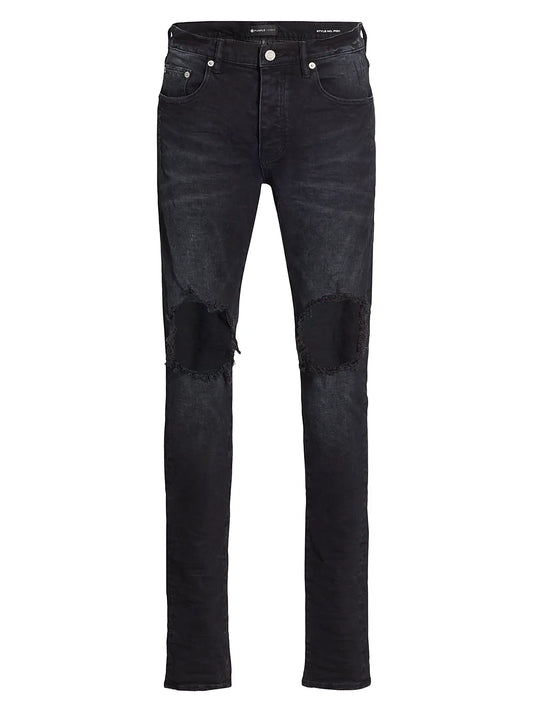 Purple Brand  P002 Blowout Knees Distressed Slim-Straight Jeans