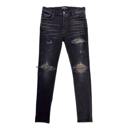 Amiri MX1 camo-patch Jeans ‘Black’ (Pre-Owned)