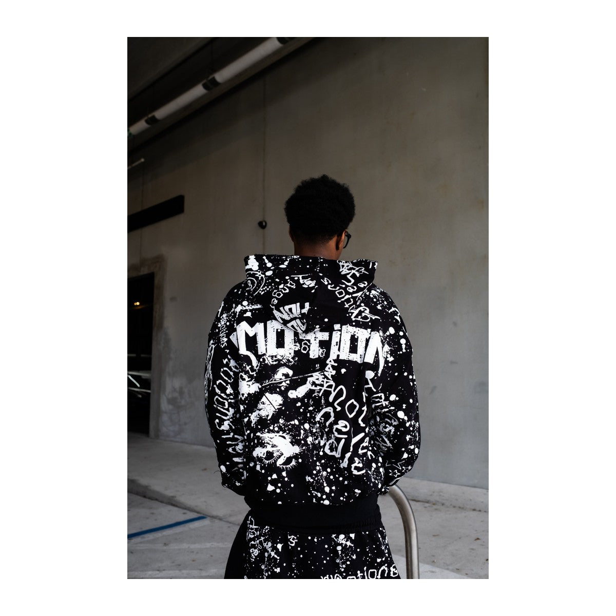 Mixed Emotion Black Graffiti Hoodie
