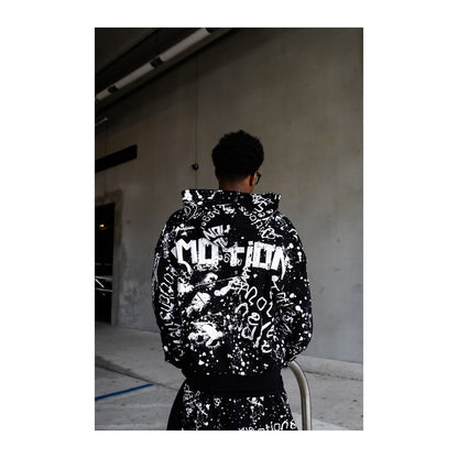 Mixed Emotion Black Graffiti Hoodie