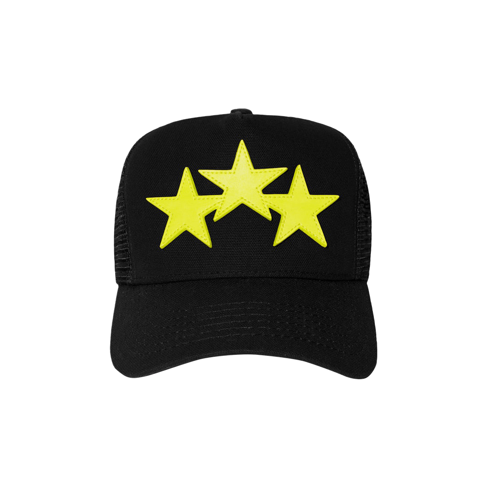 Amiri Three Star Trucker Hat Black/Lime