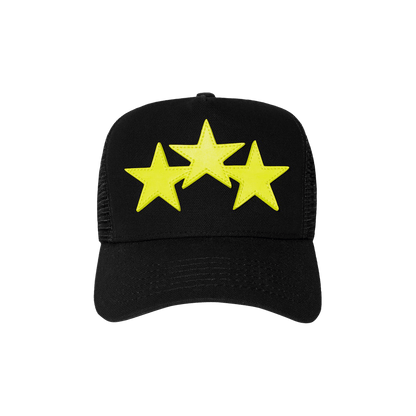 Amiri Three Star Trucker Hat Black/Lime