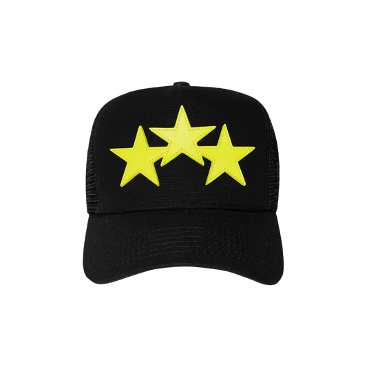 Amiri Three Star Trucker Hat Black/Lime