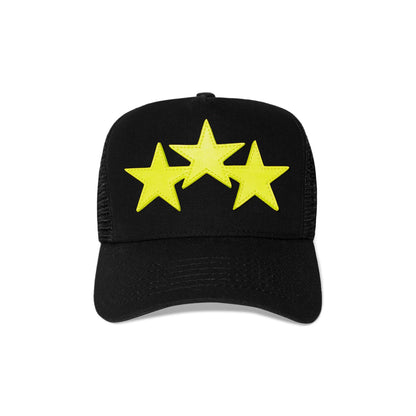 Amiri Three Star Trucker Hat Black/Lime