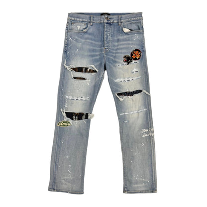 Amiri Patch Straight-Leg Jeans ‘Blue’ (Pre-Owned)