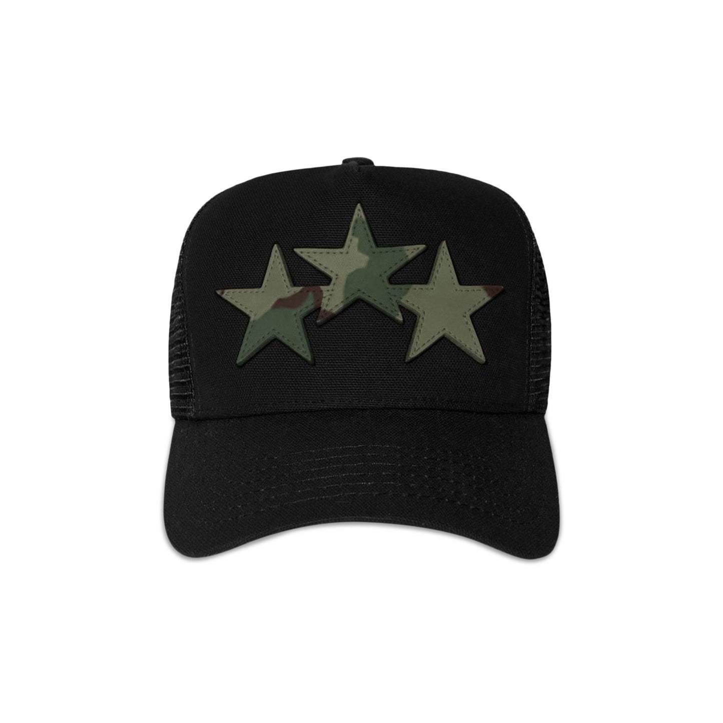 Amiri Three Star Trucker Hat 'Black/Camo'