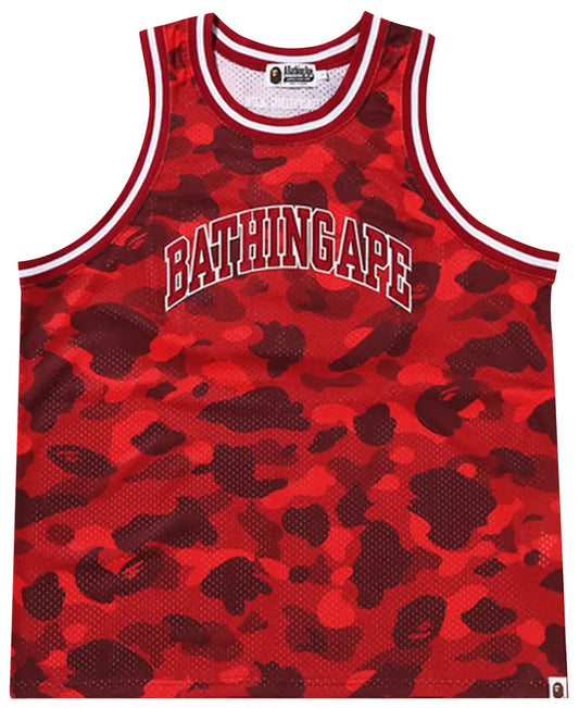 BAPE Color Camo Basketball Tank Top 'Red'